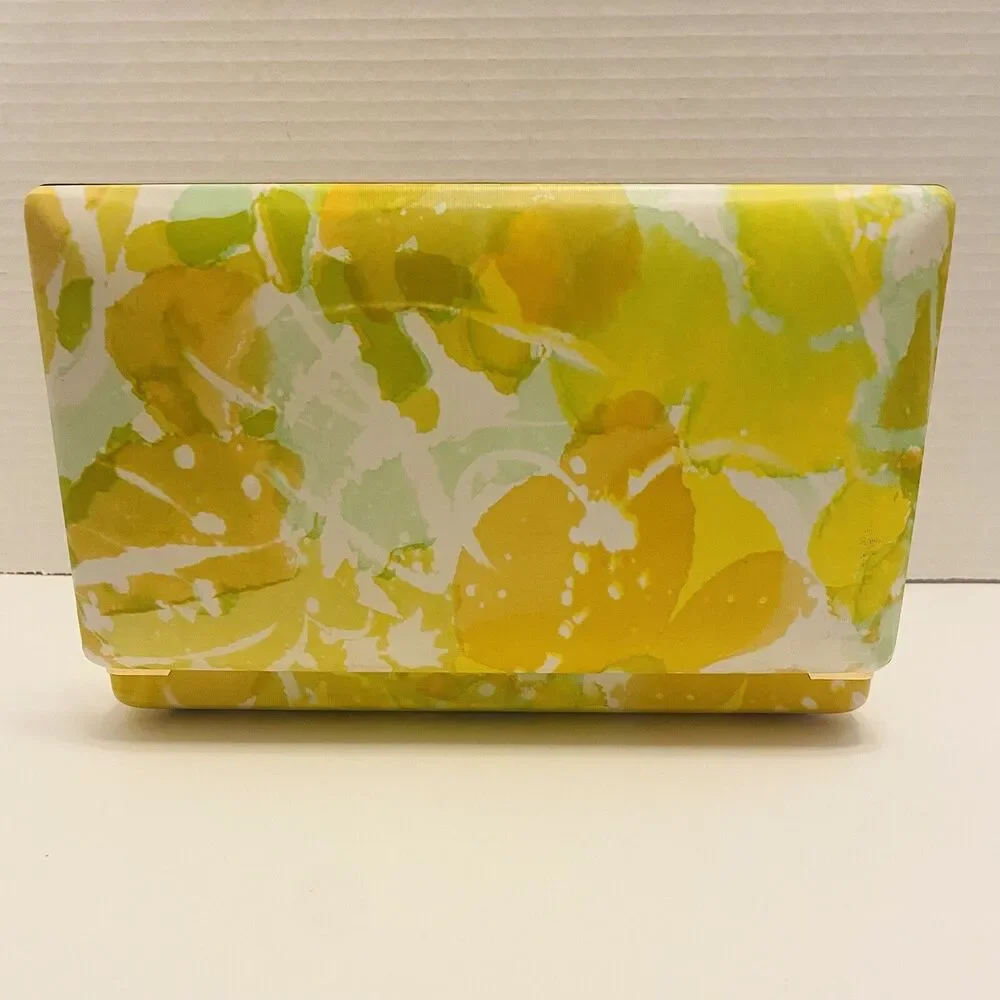 Mele Clamshell Jewelry Box Floral Bright Colorful Hard Travel Case Vintage